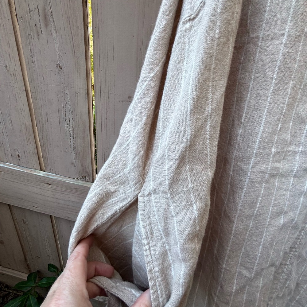 🎉NWOT🎉 Ava & Viv Sleeveless Beige Pinstripe Dress - Picture 4 of 10